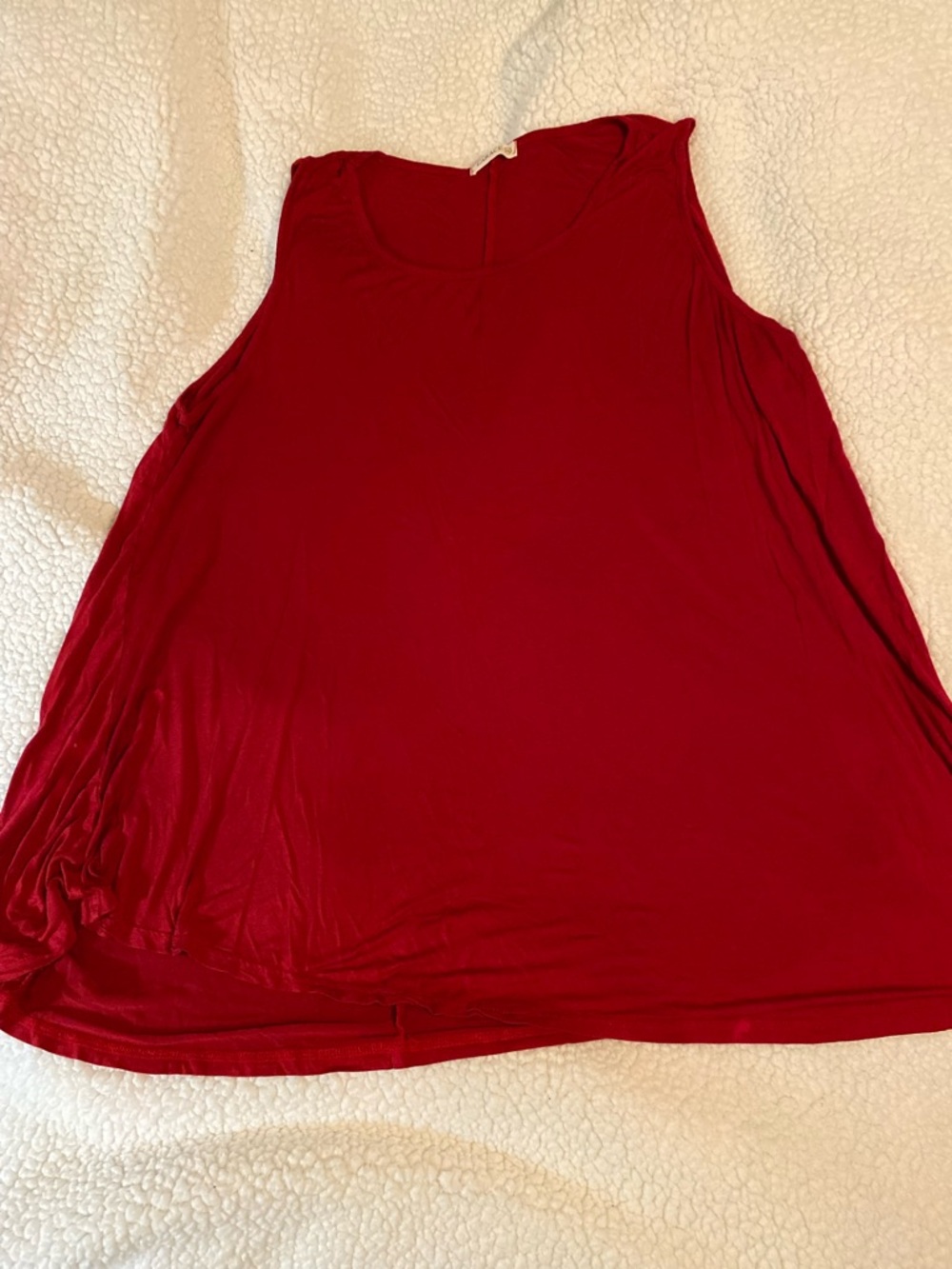 LARA Red Scoop Neck Tank Top